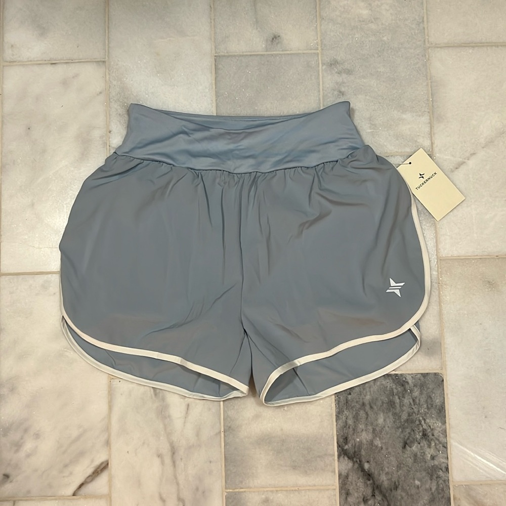 NWOT, Tuckernuck Blue & White Athletic Shorts, Size Small